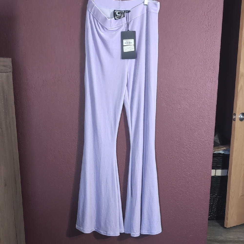 NWT Killstar Soft Lilac Flared Velvet Pants